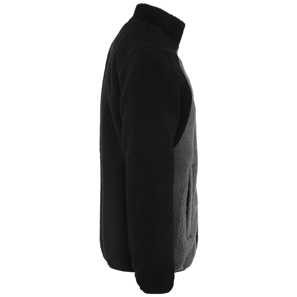 Fleece Man AUTHENTIC TECH VINGT Jacket BLACK SMOKE-GREY STEEL Dressed Front (jpg Rgb)	