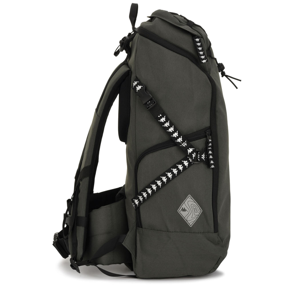 Bags Unisex NAZZUR Backpack GREEN INK - BLACK Dressed Front (jpg Rgb)	