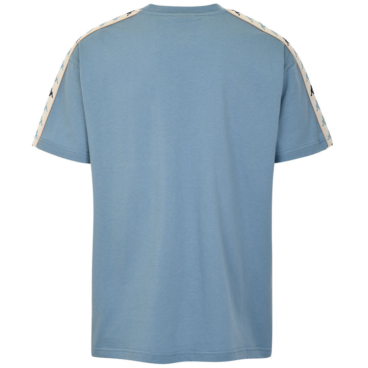 T-ShirtsTop Man 222 BANDA PAULO T-Shirt BLUE STONE-BLACK-WHITE CREAM-BEIGE Dressed Side (jpg Rgb)		