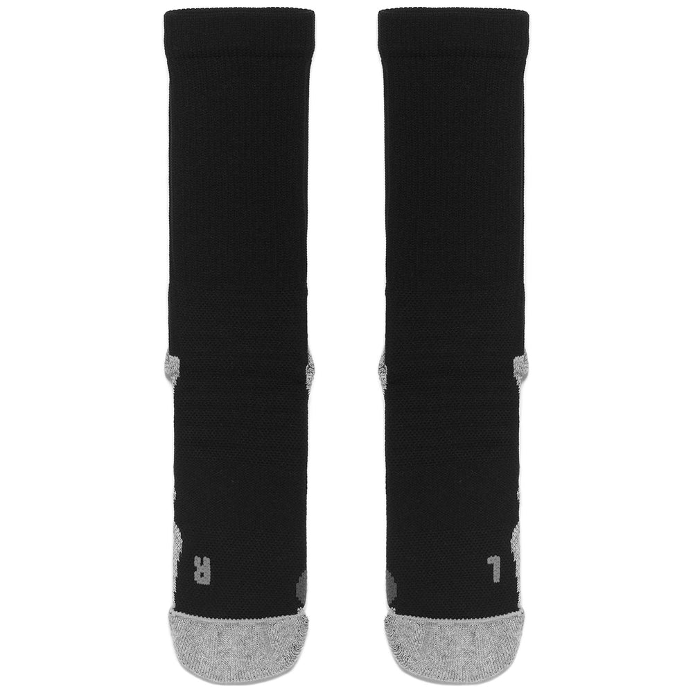 Socks Unisex KOMBAT   WKT ECROSS Quarter High Sock BLACK Dressed Front (jpg Rgb)	
