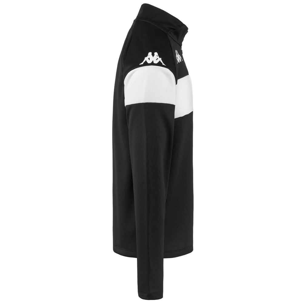 Fleece Man KAPPA4FOOTBALL DOVARE Jumper BLACK - WHITE Dressed Front (jpg Rgb)	