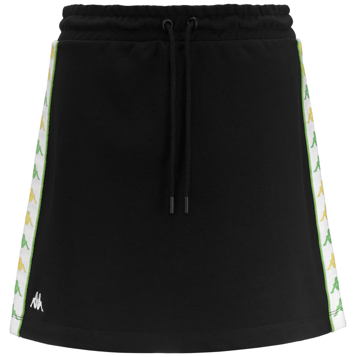Skirts Woman 222 BANDA SALIA Short BLACK-WHITE-GREEN DUSTY Photo (jpg Rgb)			