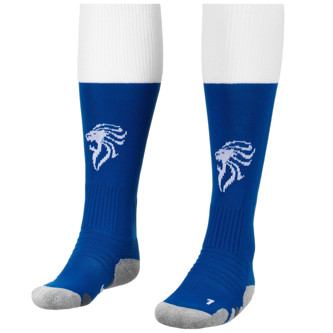 Socks Man KOMBAT SPARK PRO BRESCIA 1PACK Knee High Sock BLUE IMPERIAL - WHITE Photo (jpg Rgb)			