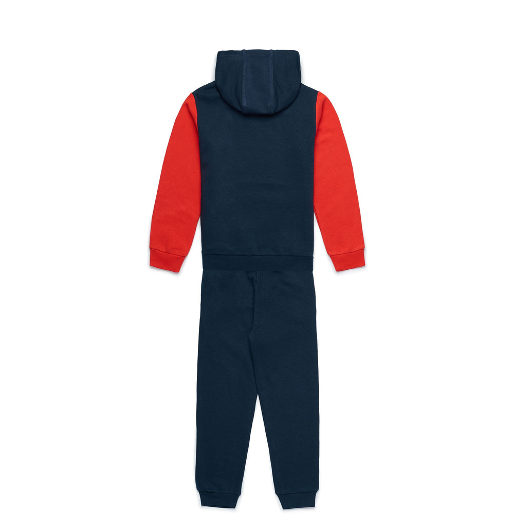 Sport Suits Boy LOGO BENZEM KID TRACKSUIT RED MD CORAL-BLUE DK Dressed Front (jpg Rgb)	