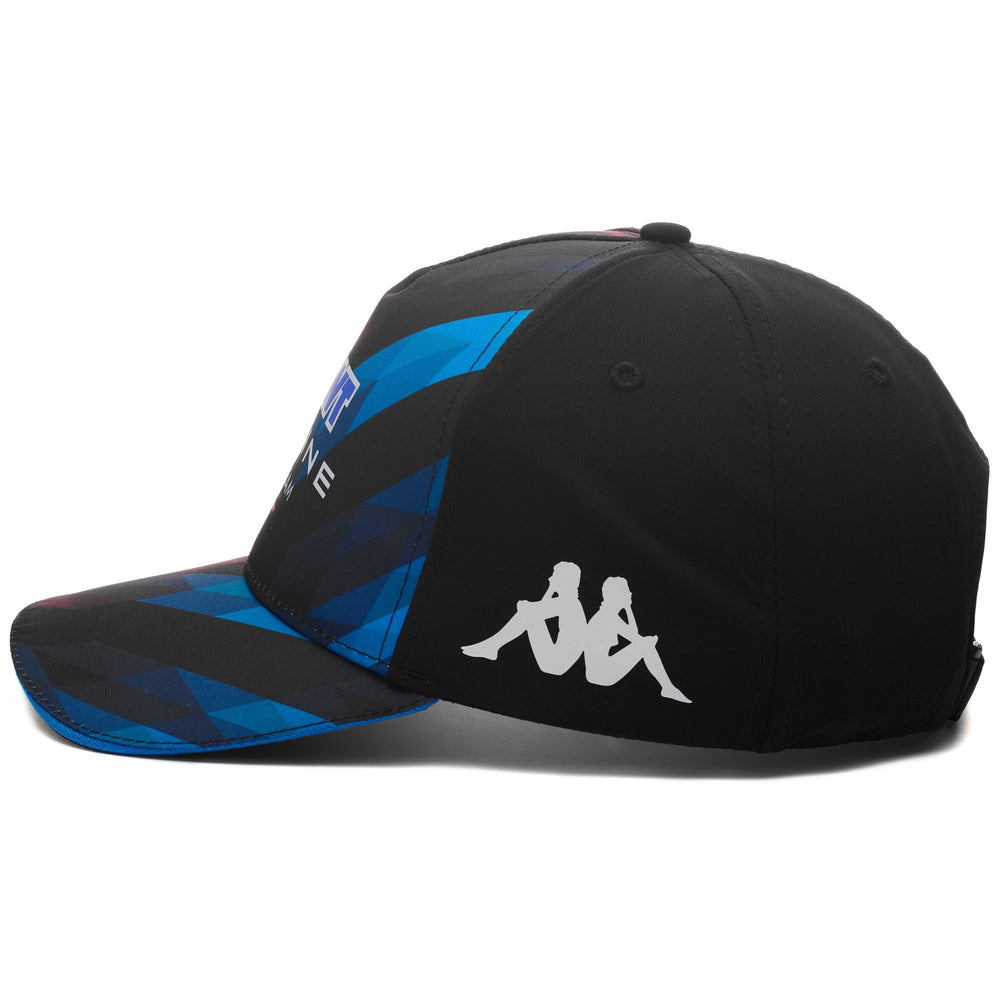 Headwear Unisex ADOC ALPINE F1 Cap BLACK - BLUE DRESDEN - PINK BEGONIA Dressed Front (jpg Rgb)	