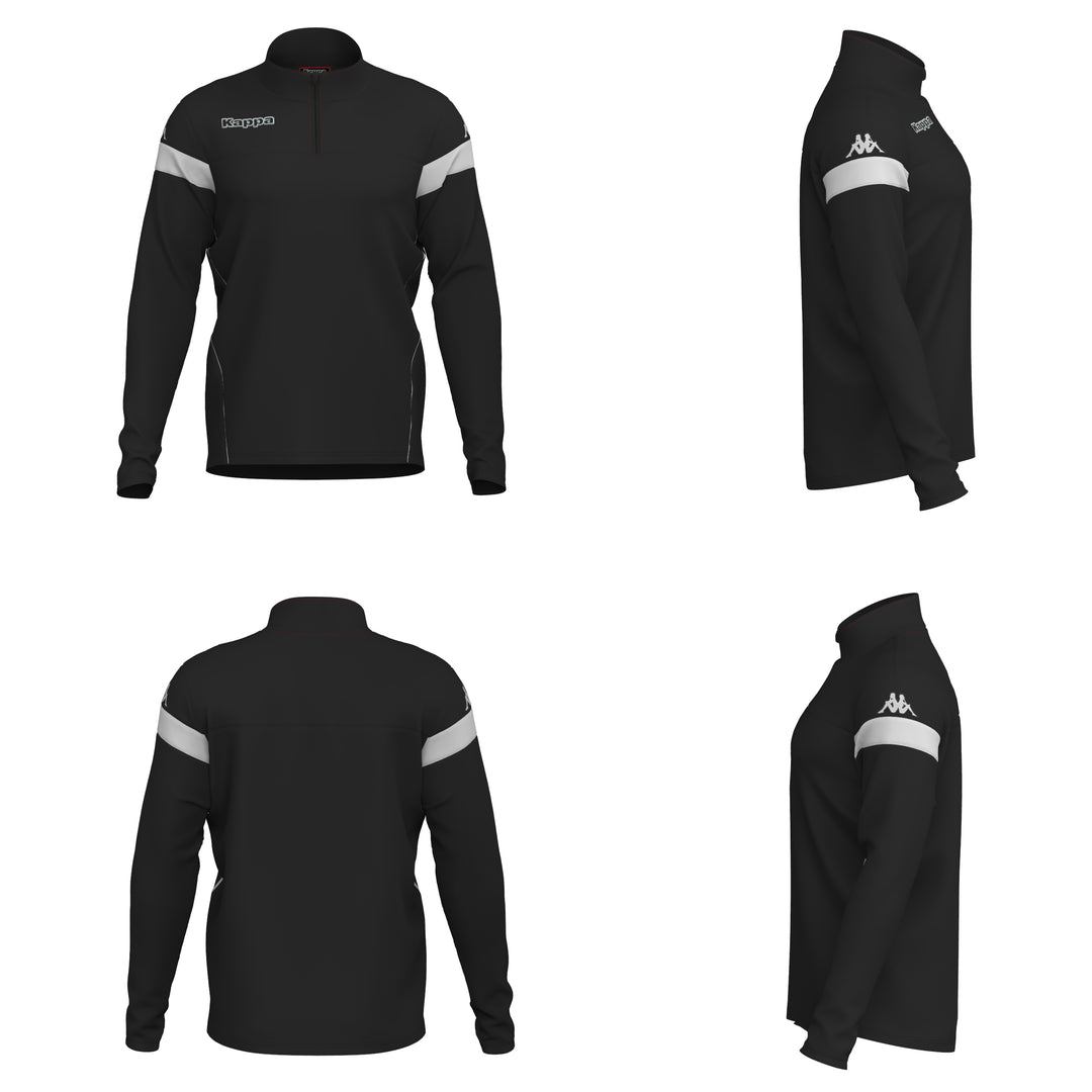 Black Men's Fleece Training Jumper with Half Zip 01