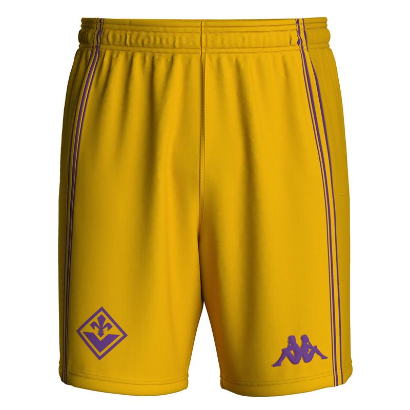Pantalón corto de fútbol amarillo de la ACF Fiorentina para hombre en tejido texturizado 01