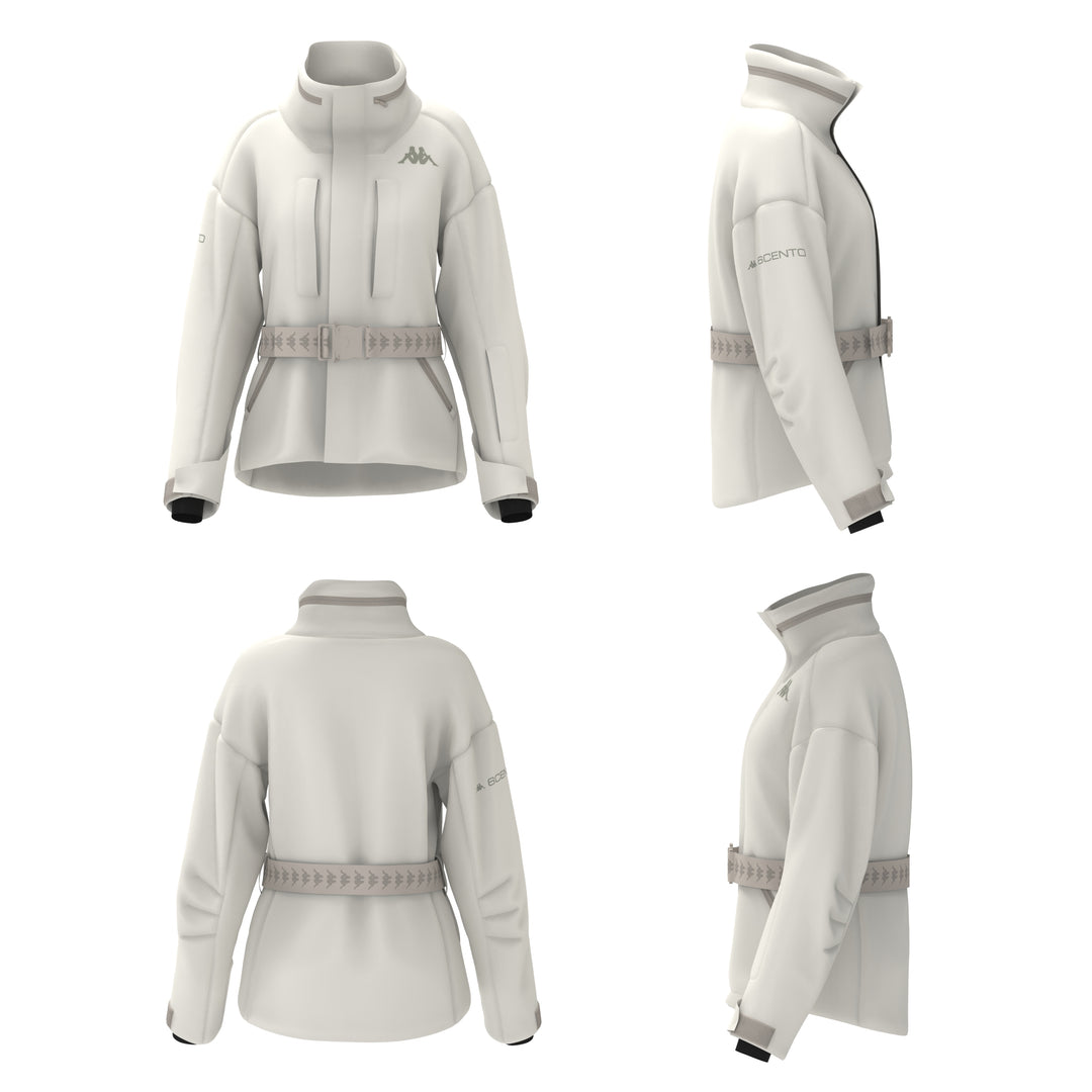 White Women's Slim Fit Ski Jacket with Waterproof Protection main