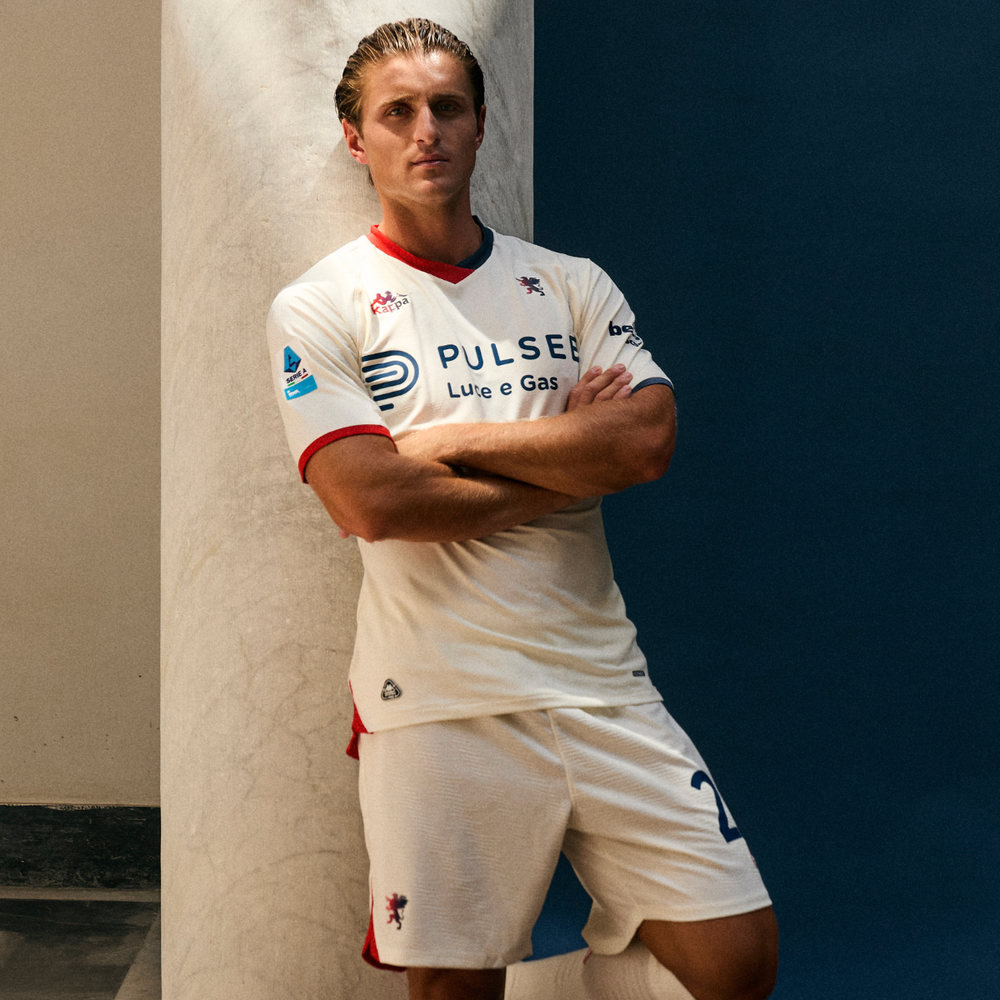Maglia da calcio bianca da uomo del Genoa vestibilità regolare 02