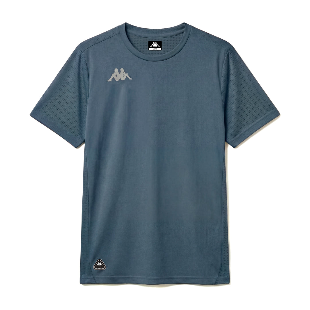 Camiseta de running azul para hombre corte regular tejido elástico main