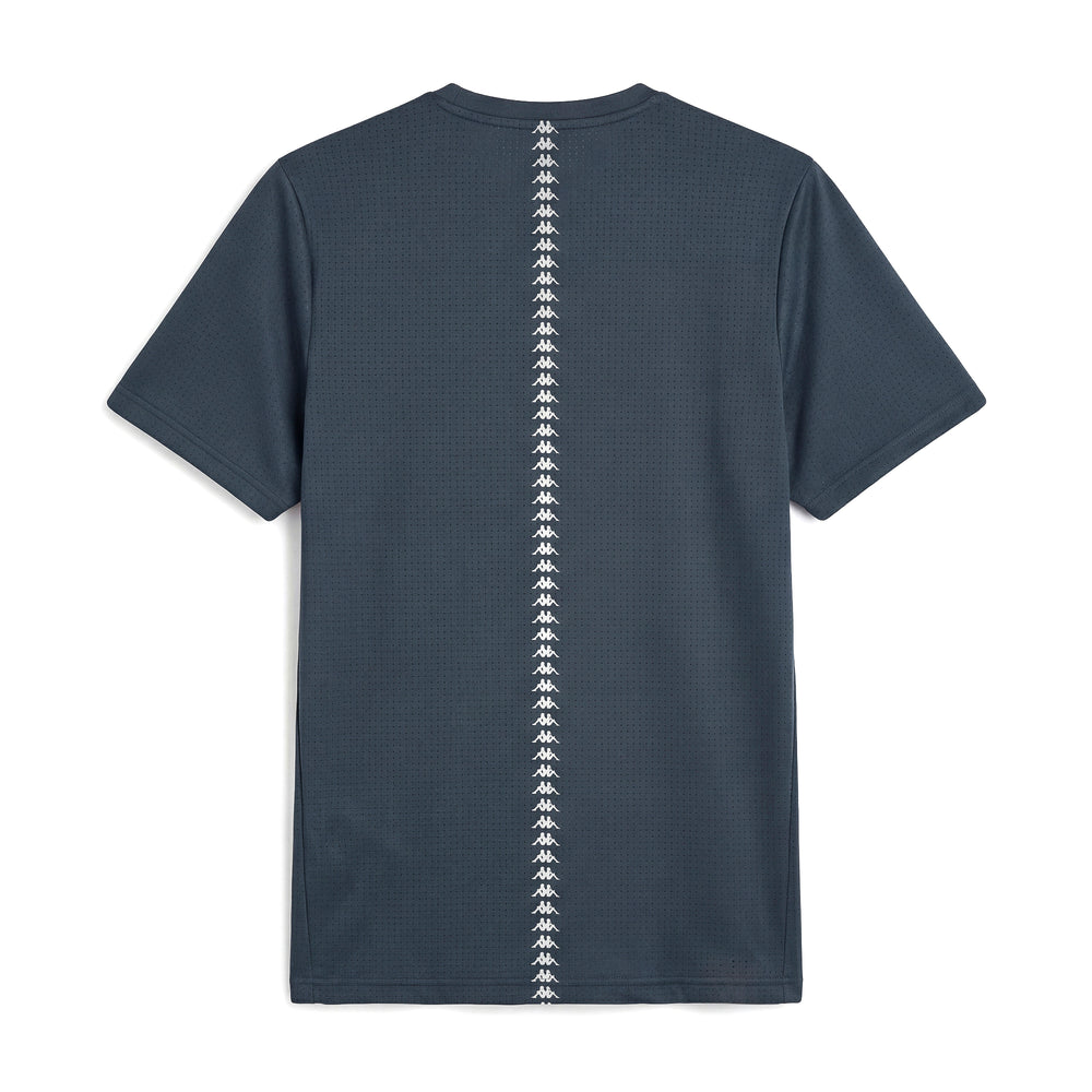 Camiseta de running azul para hombre corte regular tejido elástico 02