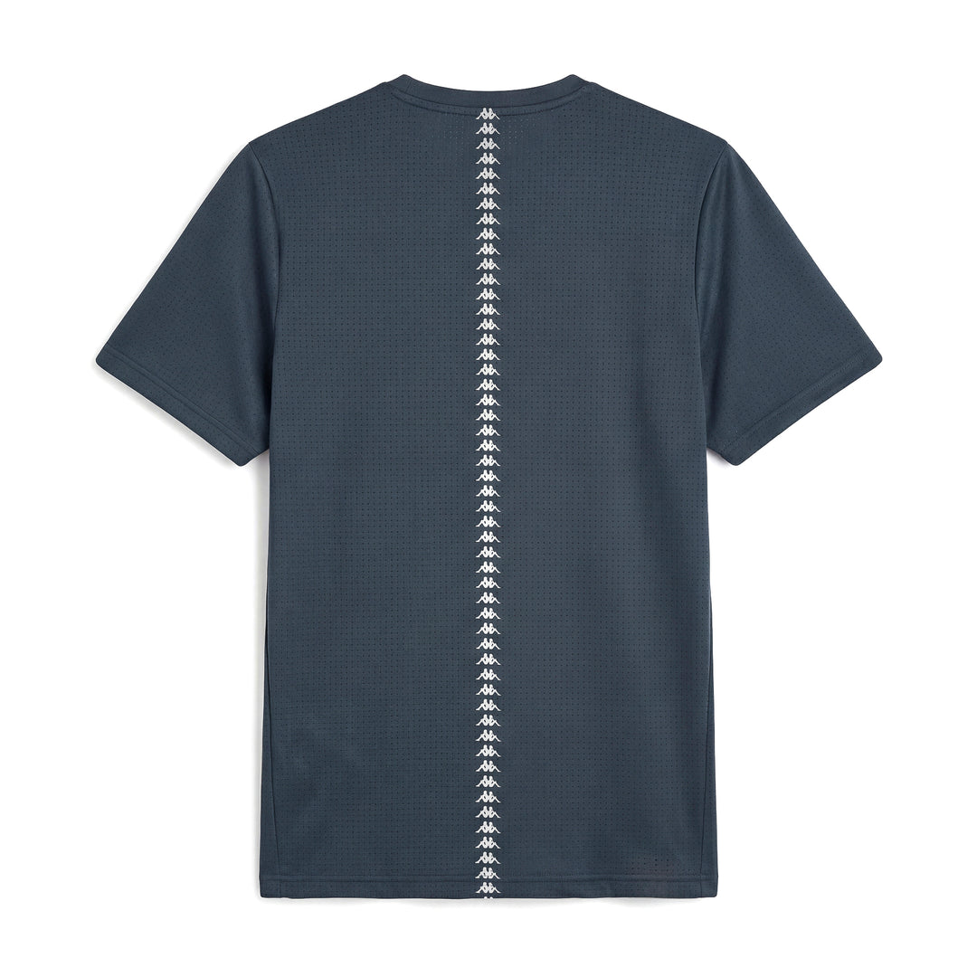 Camiseta de running azul para hombre corte regular tejido elástico main