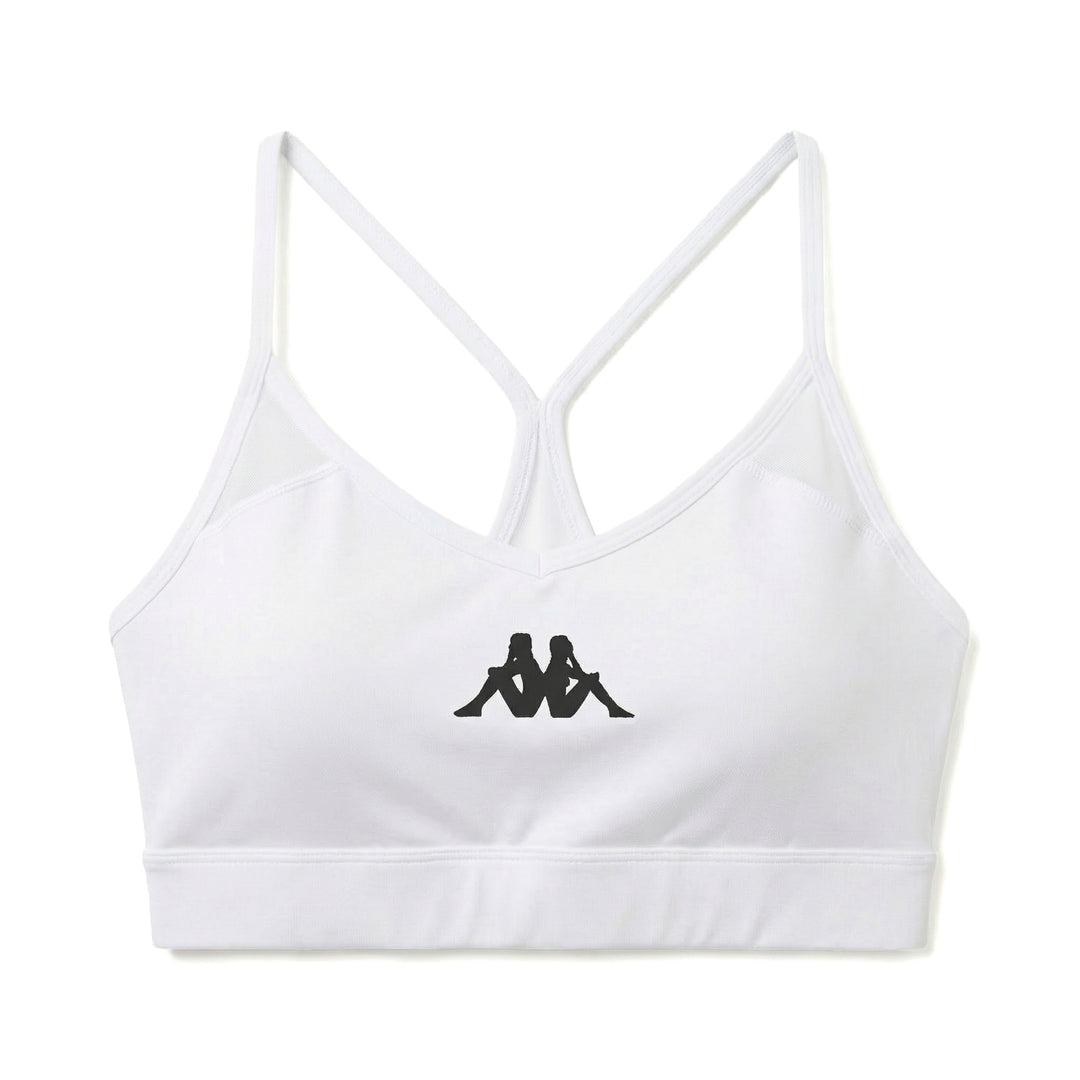 White Women's Skin Fit Training Top with Mesh Inserts 01