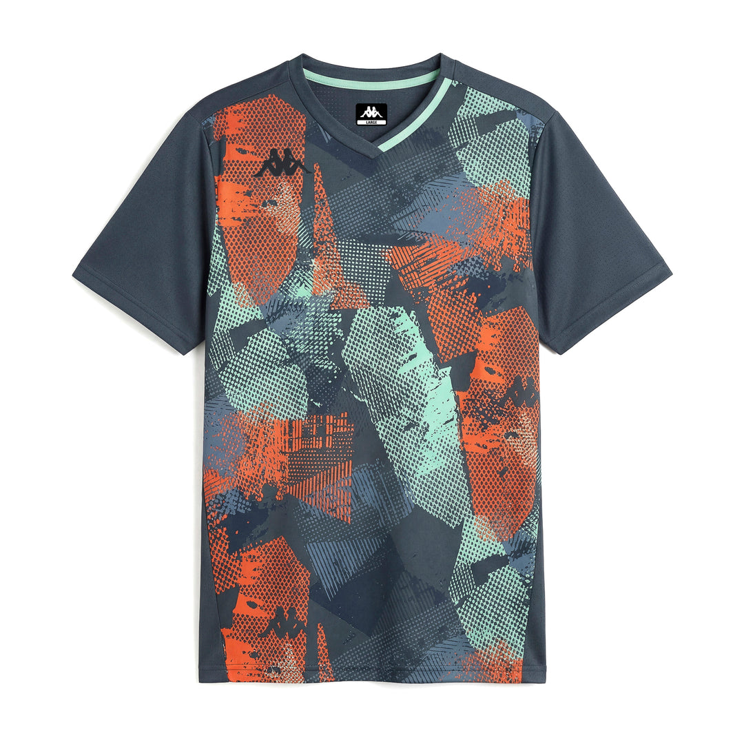 Maglia da padel sportiva da uomo blu vestibilità regolare con inserti in rete 01