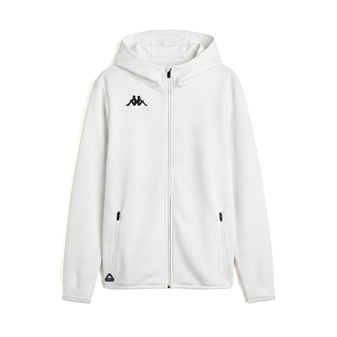 White Men's Regular Fit Full Zip Hoodie for Training main