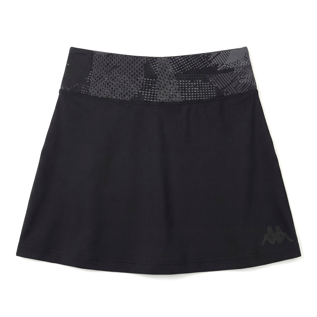 Jupe de padel noire pour femme, coupe ajustée, avec short intégré main