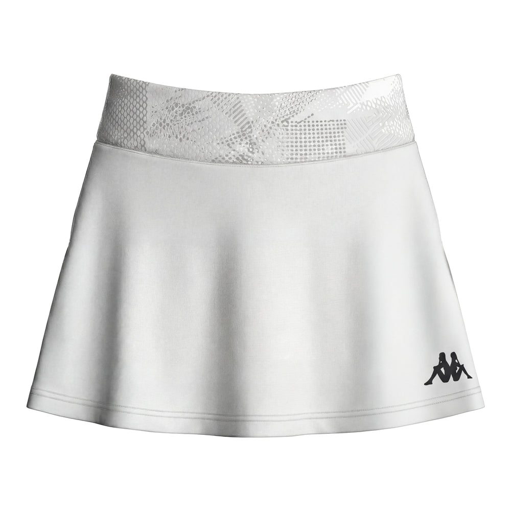 Falda de pádel blanca ajustada para mujer con pantalón corto elástico de punto 02