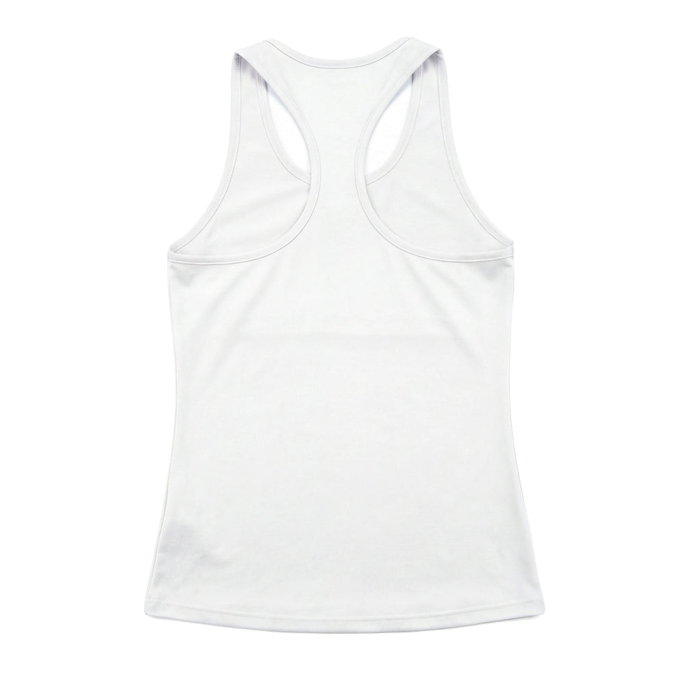 Camiseta de tirantes blanca de corte ajustado para mujer confeccionada en tejido de punto elástico 02