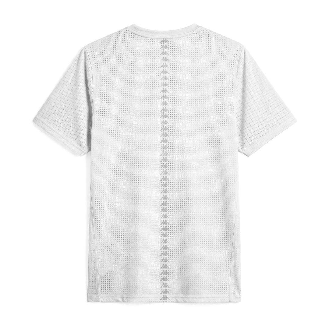 Camiseta deportiva de running para mujer blanca con tejido de malla main