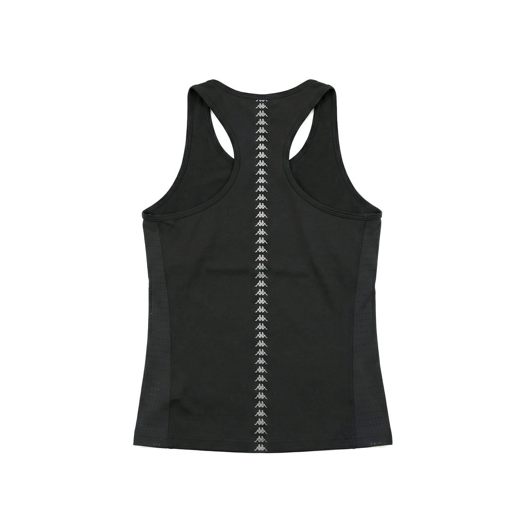 Camiseta de tirantes negra de corte ajustado para mujer confeccionada en punto elástico main