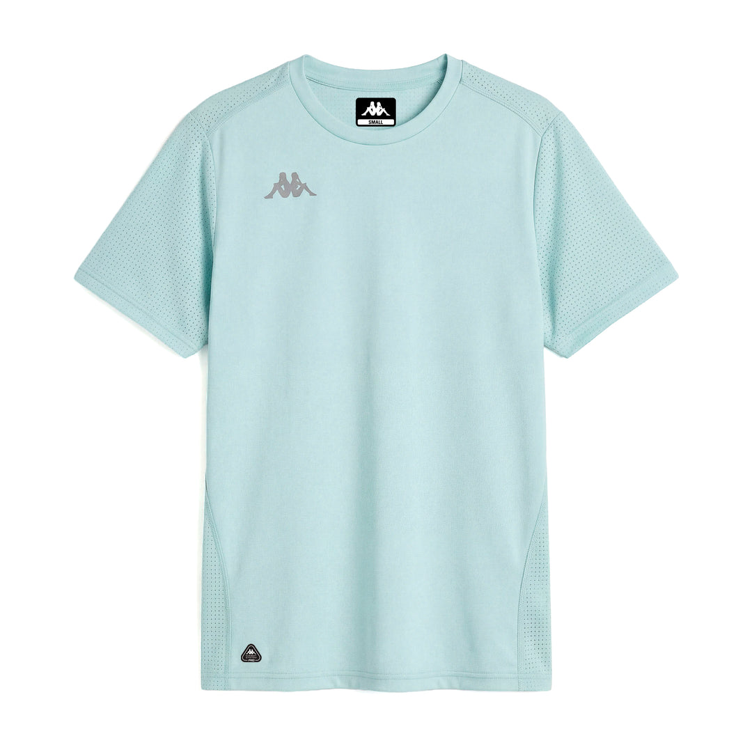T-shirt de course bleu pour femme, coupe classique, en jersey extensible 01
