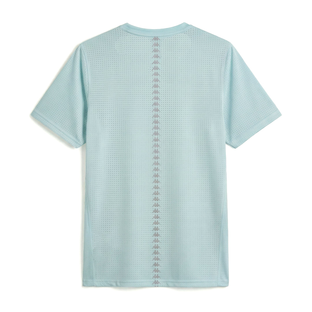 T-shirt de course bleu pour femme, coupe classique, en jersey extensible main