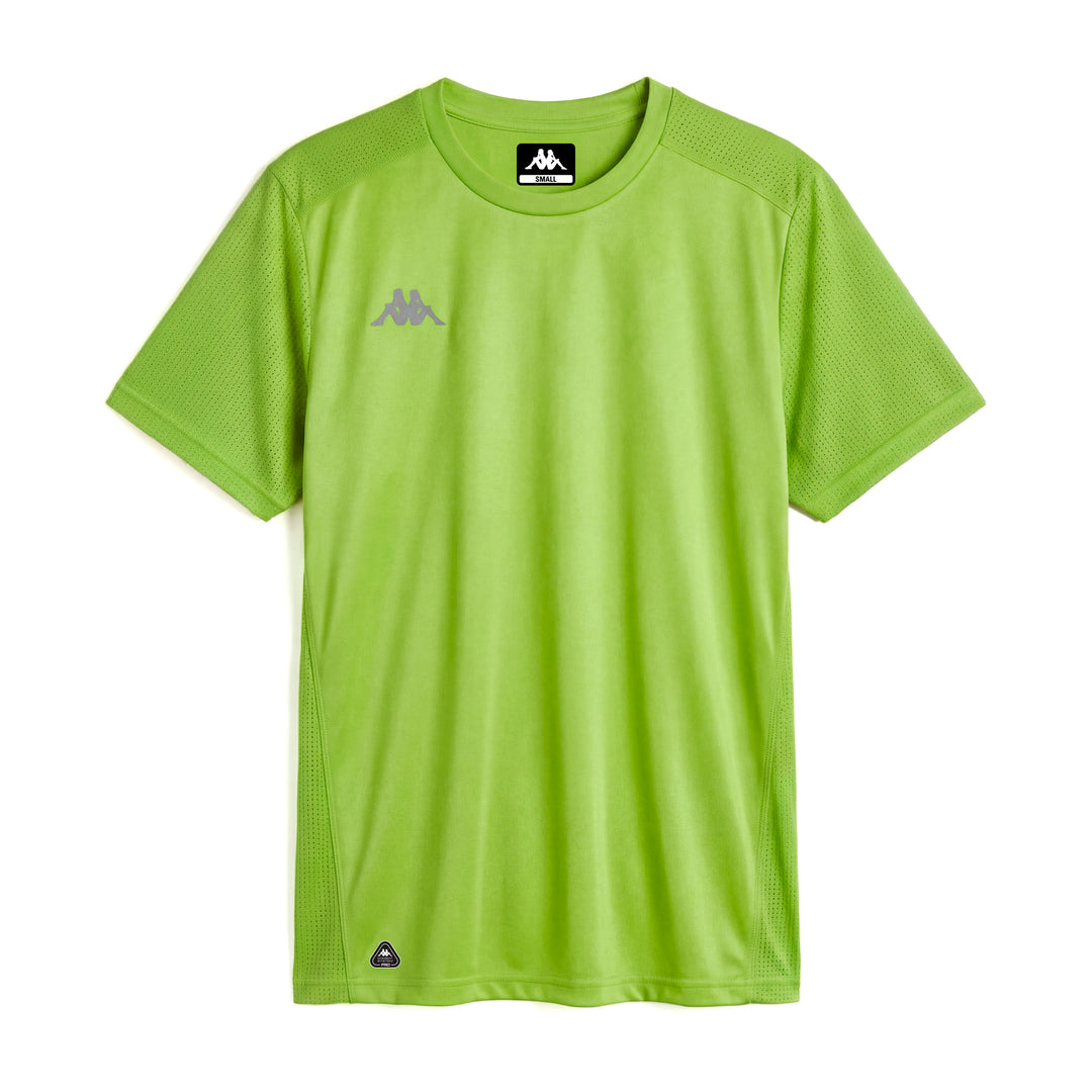 Camiseta verde de running para mujer de corte regular en punto elástico 01
