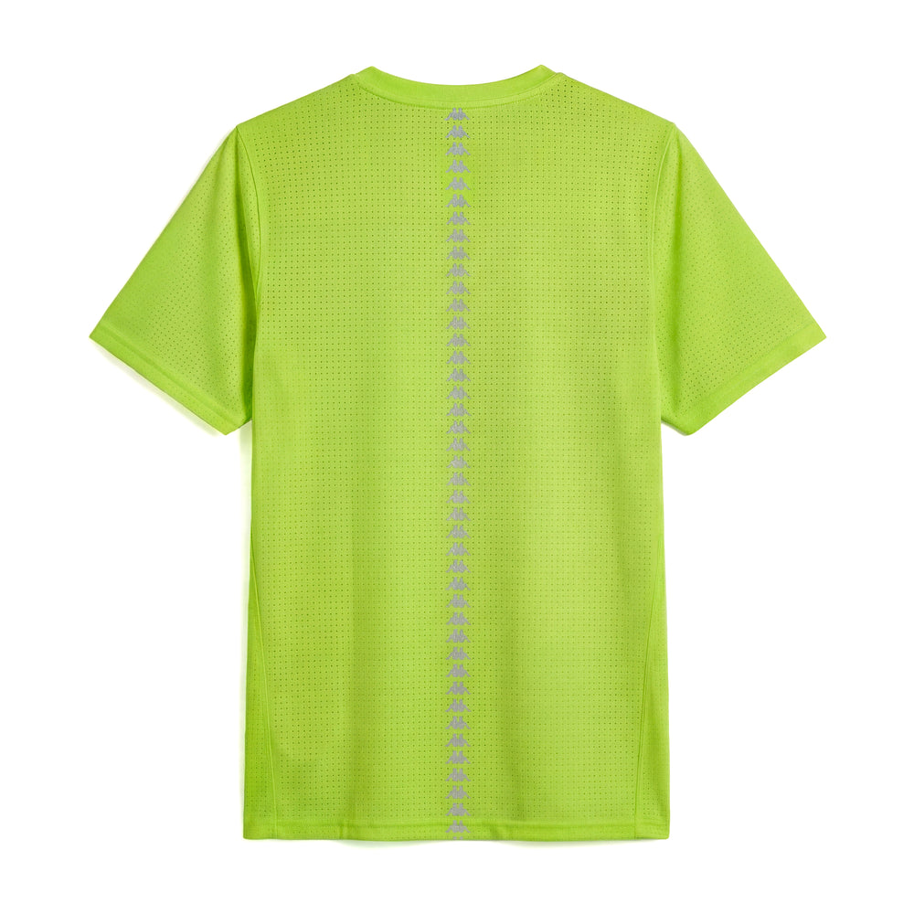 Camiseta verde de running para mujer de corte regular en punto elástico 02