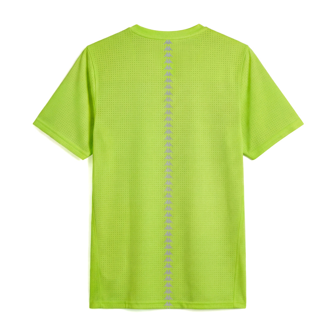 Camiseta verde de running para mujer de corte regular en punto elástico main