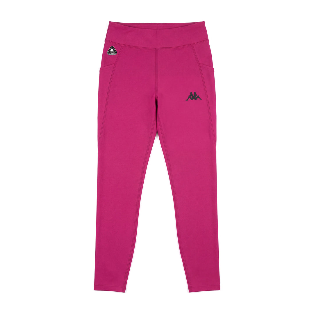 Pantalones de entrenamiento elásticos ajustados al cuerpo para mujer violeta con inserciones de malla main
