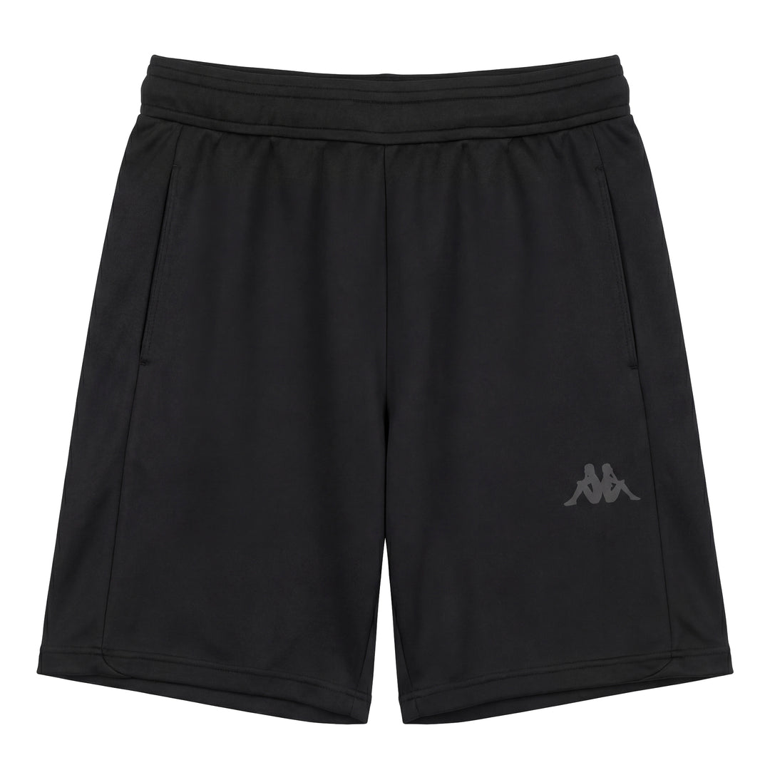 Pantalones cortos deportivos negros de punto técnico para hombre con cintura elástica 01