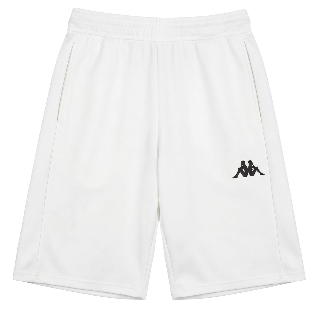 Pantalones cortos deportivos blancos de punto técnico de corte regular para hombre 01