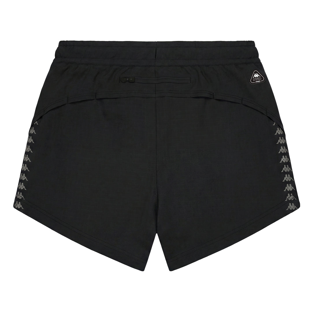 Short de sport noir pour femme, coupe classique, en tissu ripstop tissé main