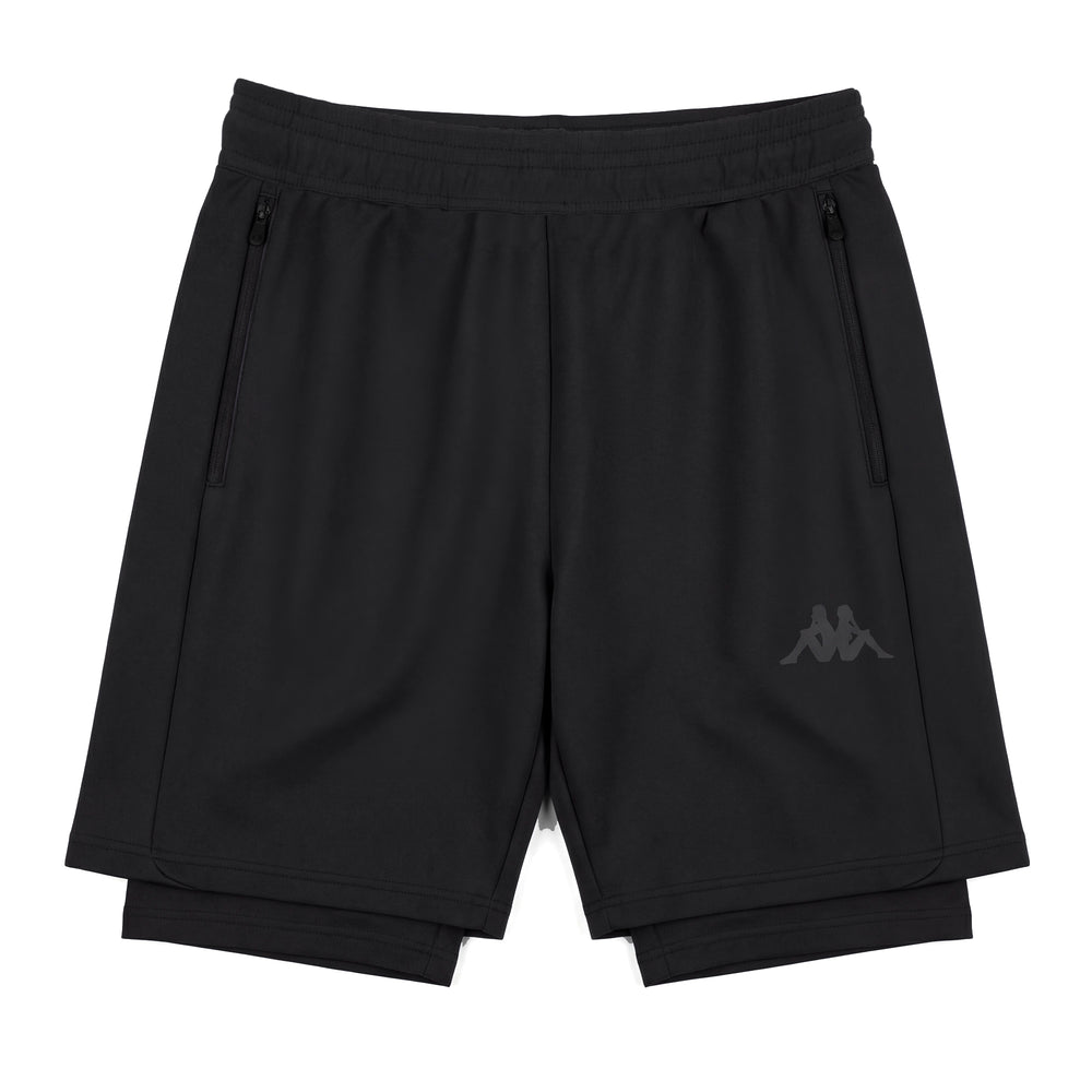 Men's Black Slim Fit Training Shorts in Woven Stretch Fabric 02