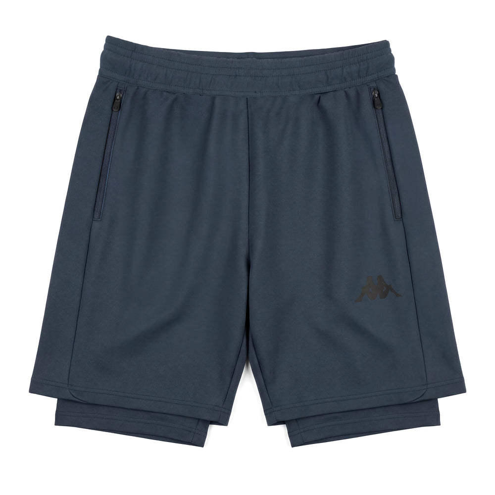 Pantalones cortos deportivos ajustados para hombre en color azul confeccionados en tejido elástico tejido 02