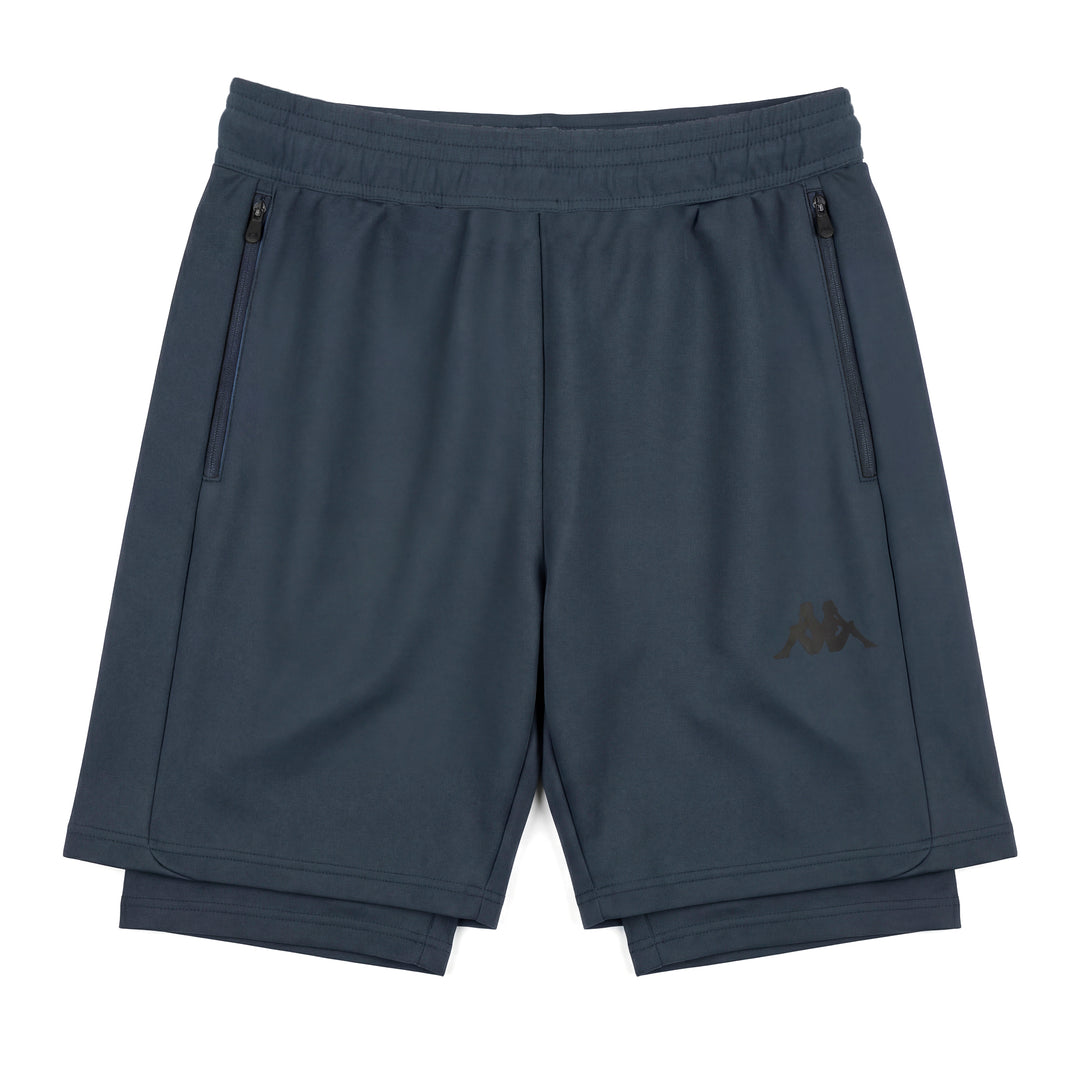 Blue Men's Slim Fit Sports Shorts in Woven Stretch Fabric main