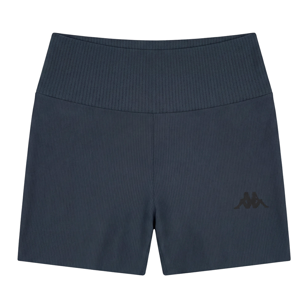 Pantalones cortos de entrenamiento de compresión sin costuras ajustados al cuerpo de color azul para mujer 02