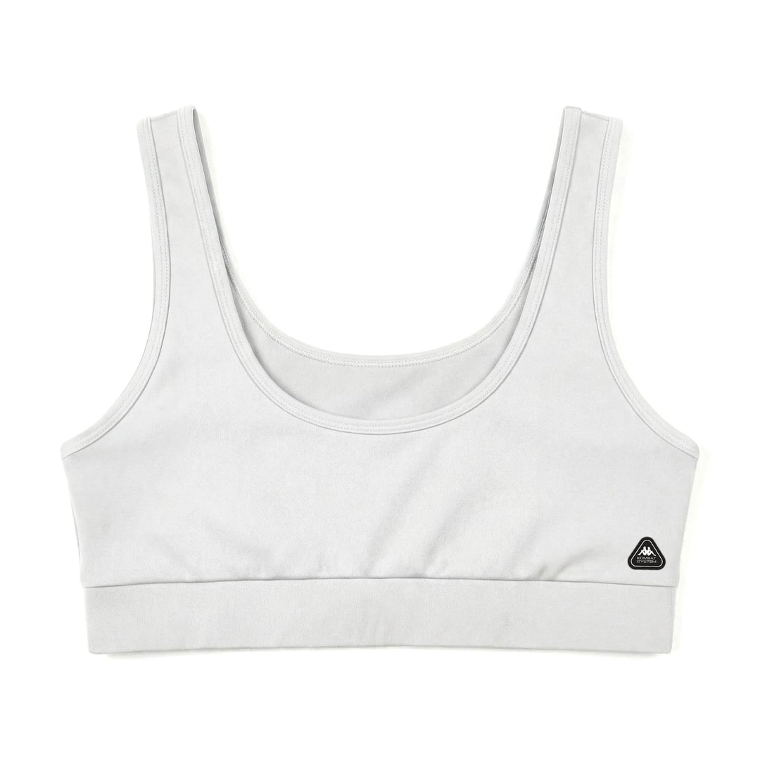 Top da allenamento elasticizzato aderente alla pelle da donna bianco main