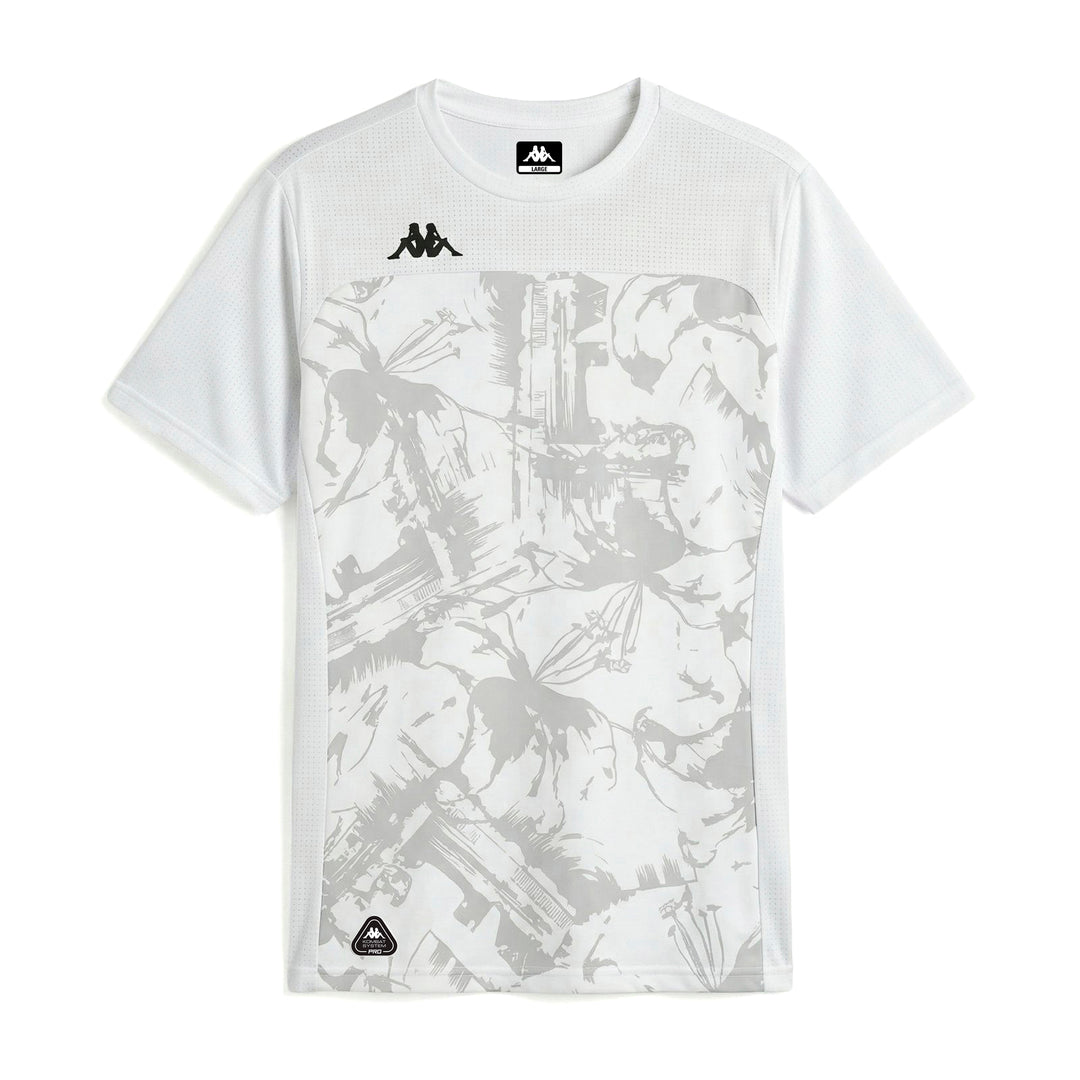 Camiseta de entrenamiento blanca para hombre de corte regular con inserciones de malla main