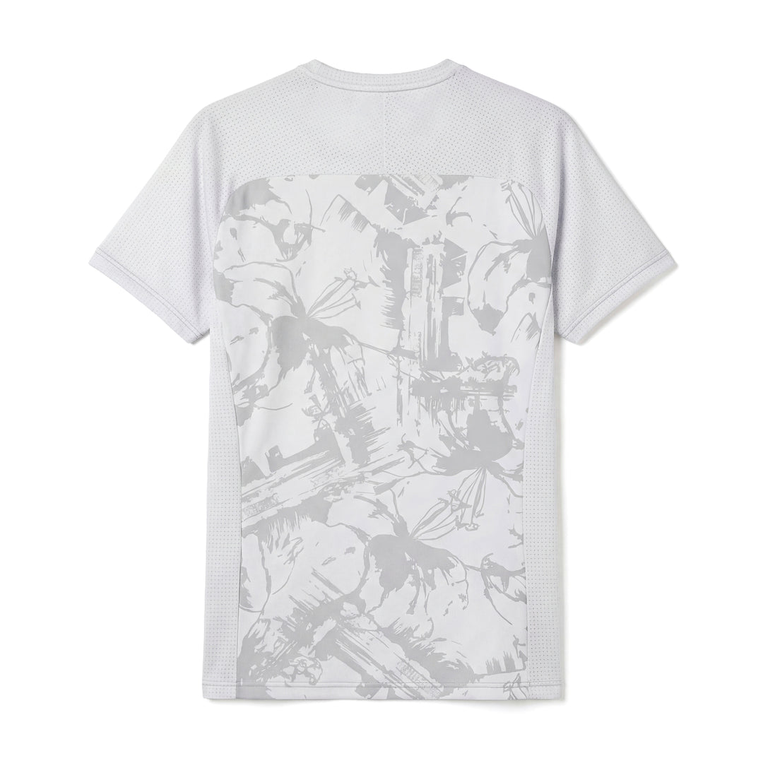 Camiseta de entrenamiento blanca para hombre de corte regular con inserciones de malla main