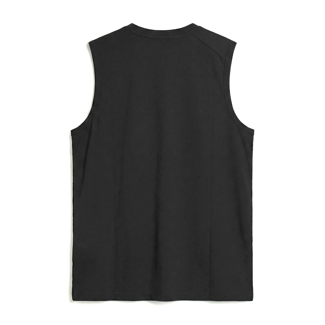Débardeur en jersey stretch noir pour homme, coupe classique, idéal pour l'entraînement main