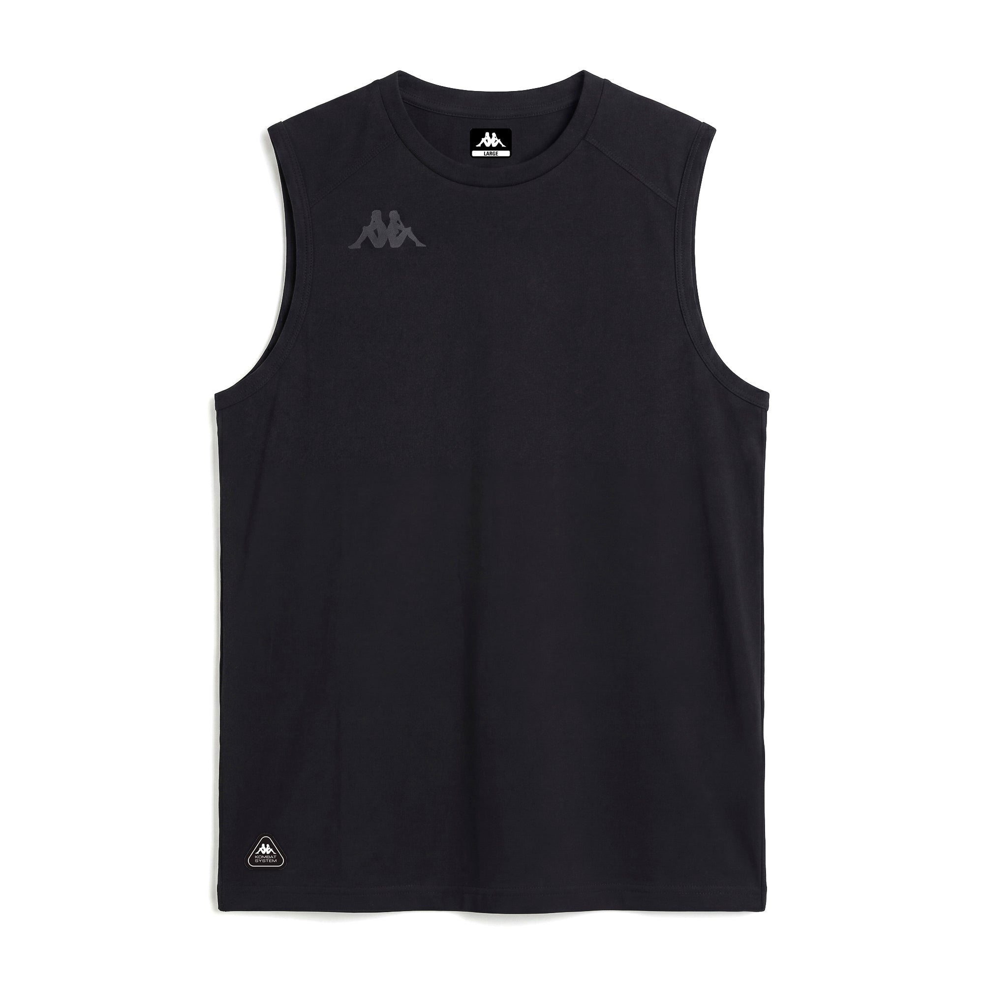 Black Men's Regular Fit Stretch Jersey Tank for Training | Kappa