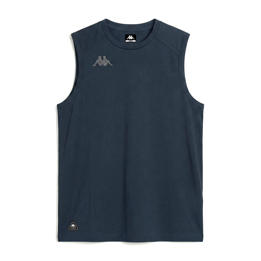 Camiseta de tirantes elástica de corte regular para entrenamiento para hombre en color azul 02