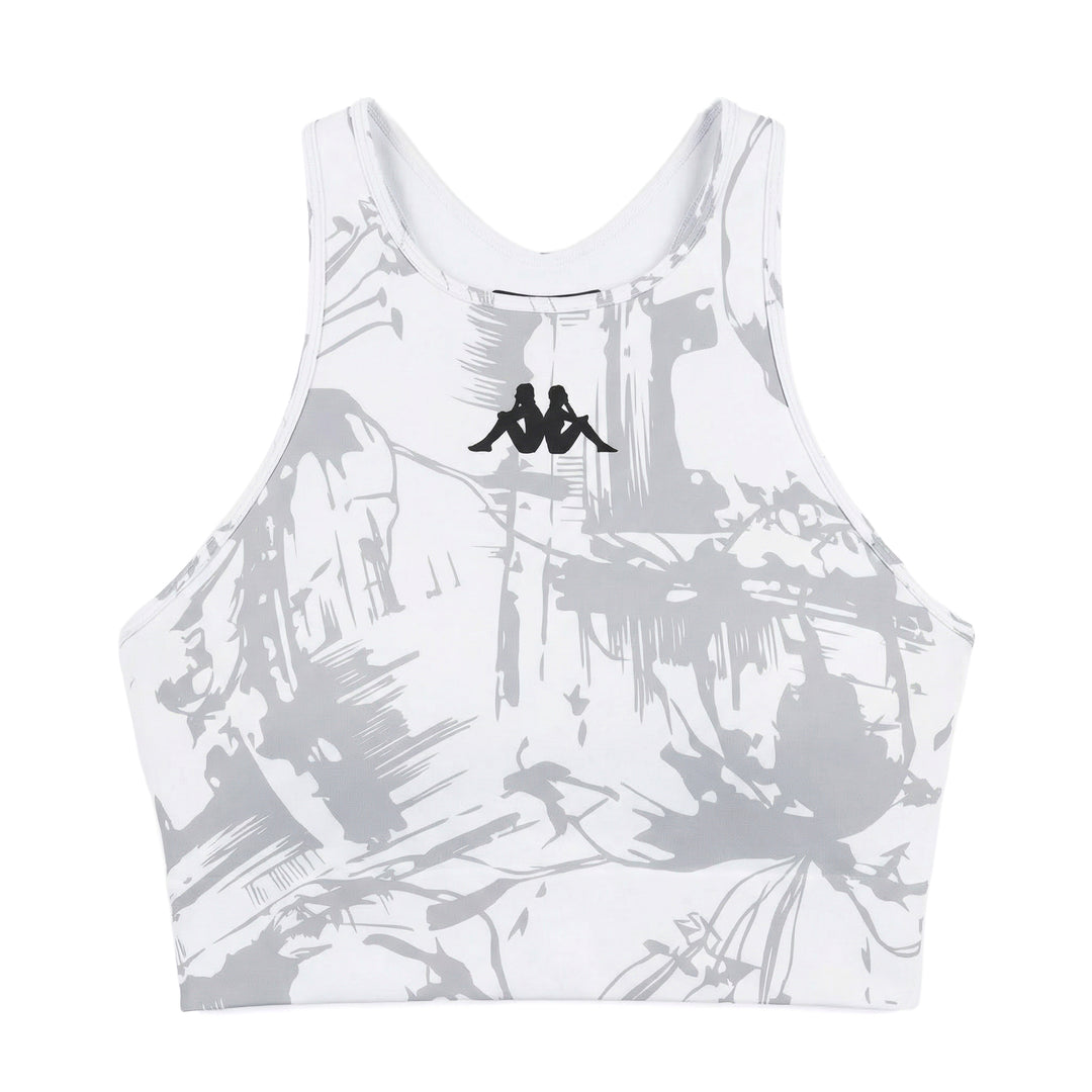 Haut d'entraînement moulant pour femme en jersey stretch blanc main