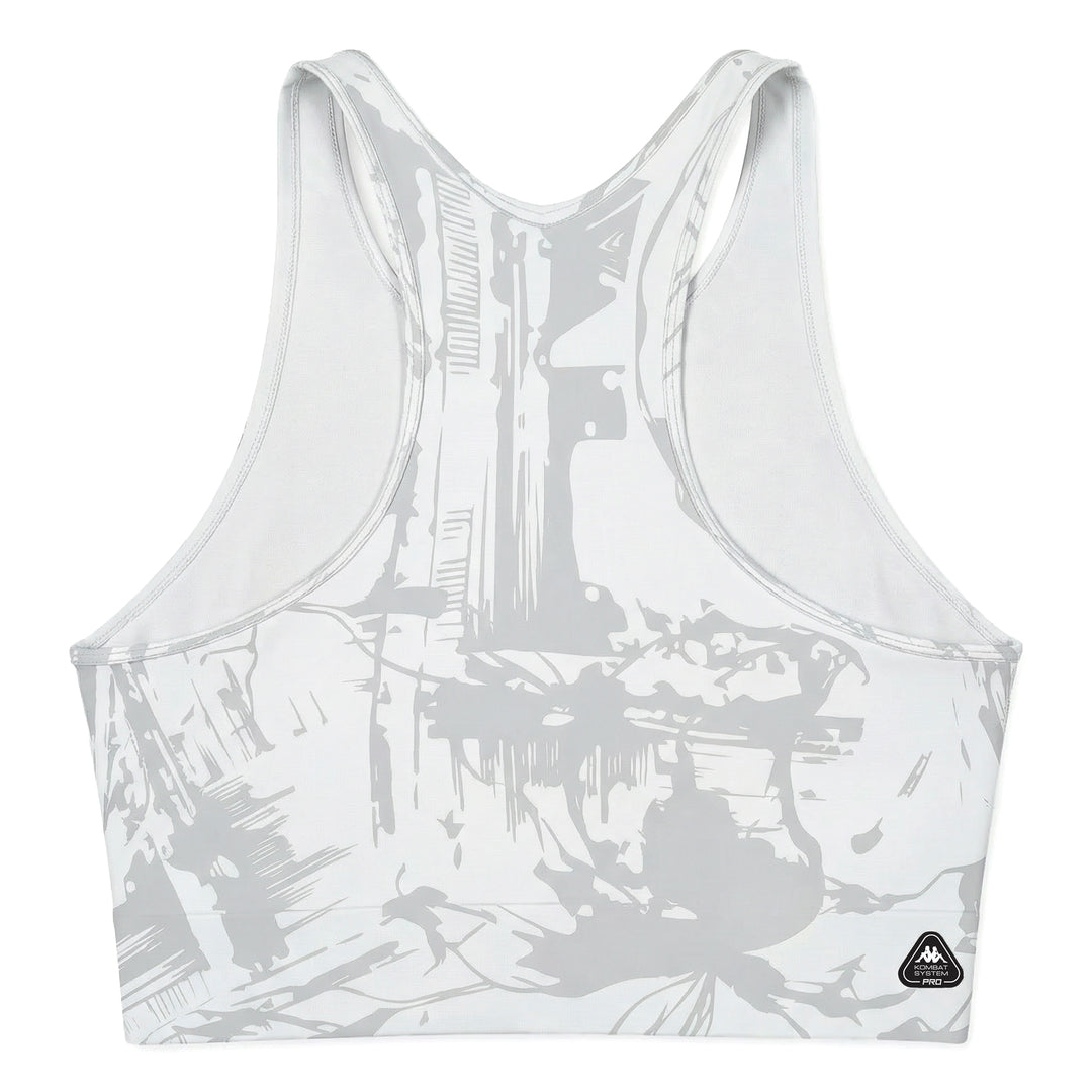Haut d'entraînement moulant pour femme en jersey stretch blanc main