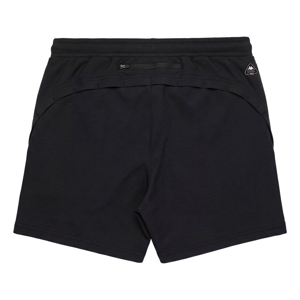 Black Men's Regular Fit Sport Shorts in Woven Ripstop Fabric 02