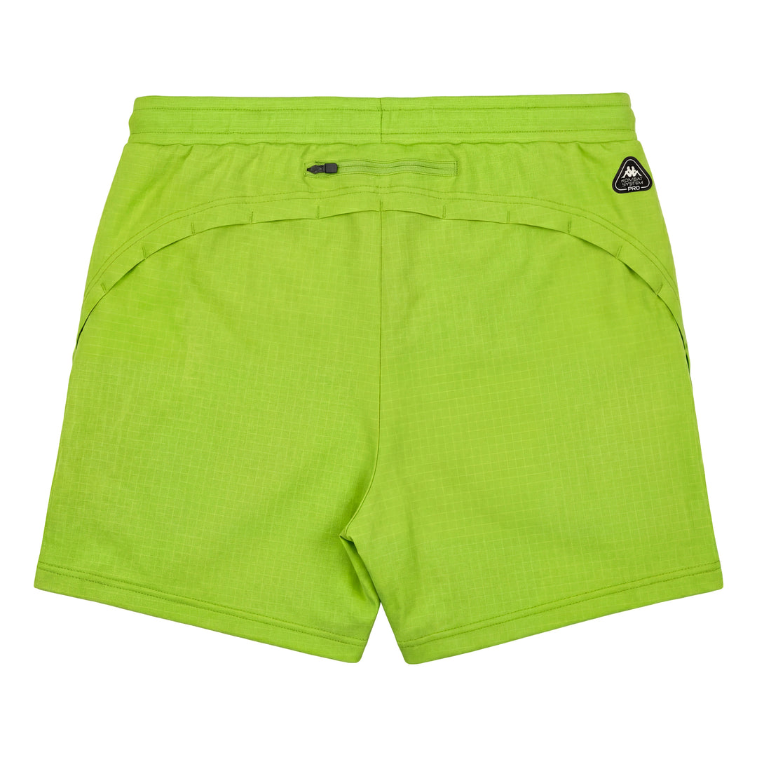 Short de course vert pour homme, coupe classique, avec slip intérieur en mesh main