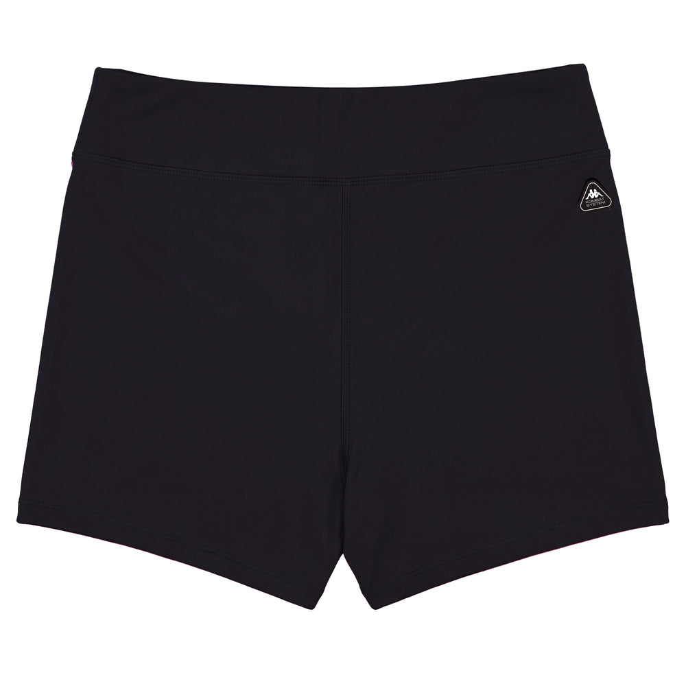 Pantalones cortos deportivos elásticos negros para mujer de ajuste ceñido 02
