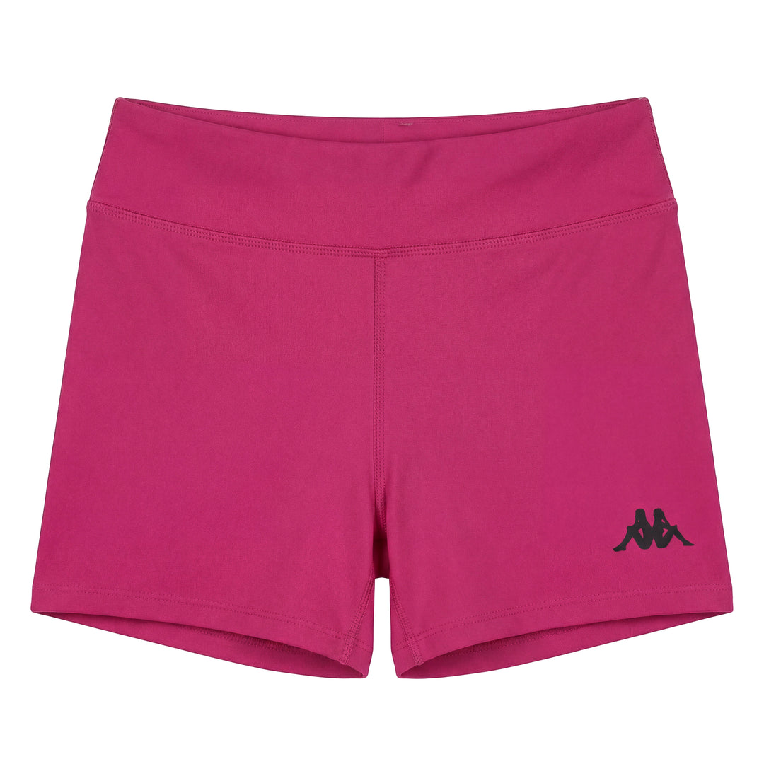 Pantalones cortos deportivos elásticos ajustados al cuerpo para mujer de color violeta 01