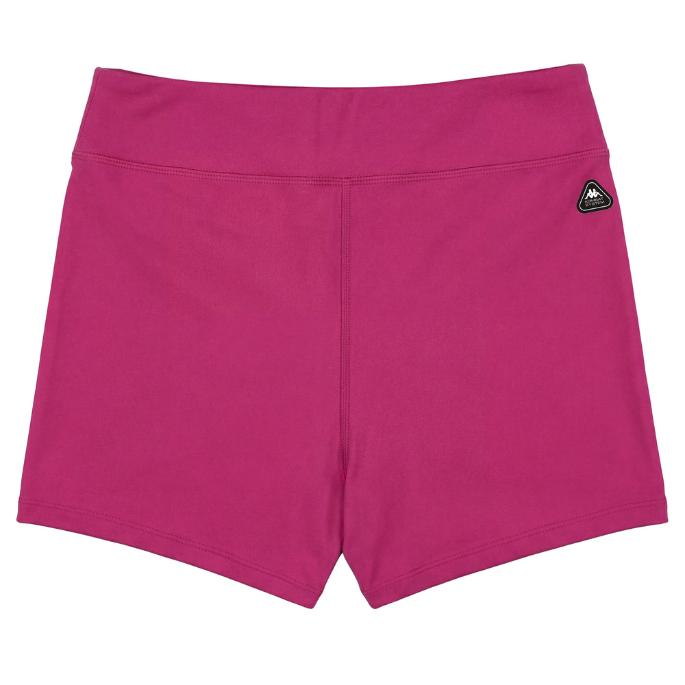 Pantalones cortos deportivos elásticos ajustados al cuerpo para mujer de color violeta 02